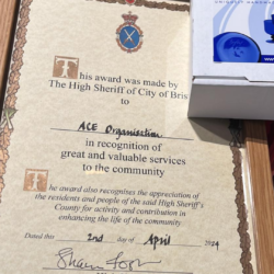 High Sherif of Bristol Award Great and Valuble Services to the Community